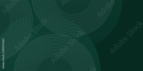 Natural geometric abstract background design and there are excellent and premium circles in forest green color with grainy texture.