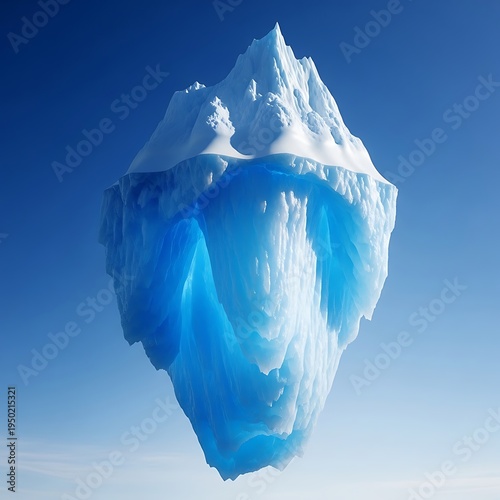 Majestic Iceberg Floating in the Arctic Ocean Under Clear Skies.