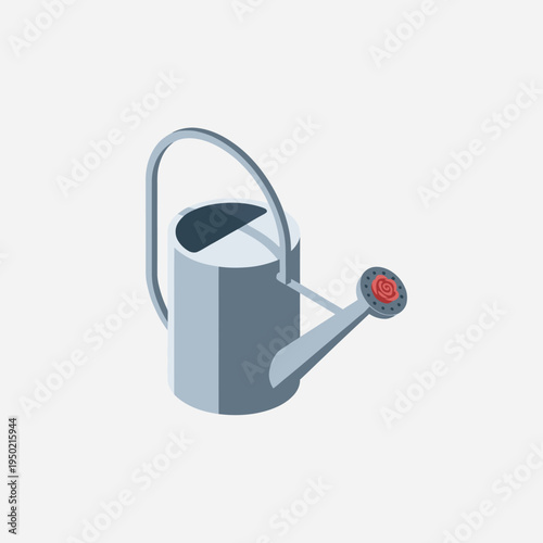 Isometric Watering Can for Gardening and Plant Care Illustration.