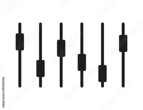 Black sliders manual volume control music instrument illustration clipart