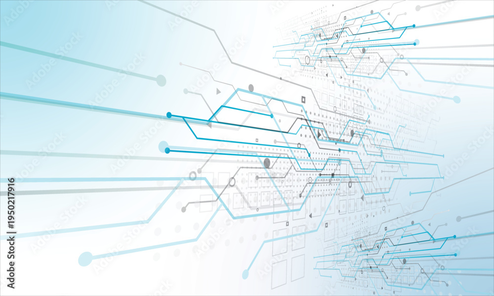 Obraz premium Abstract Digital Technology Network Background with Futuristic Data Lines and Circuit Connection