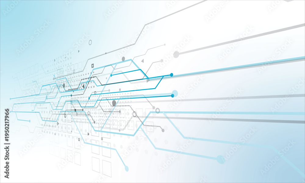 Obraz premium Abstract Digital Technology Network Background with Futuristic Data Lines and Circuit Connection
