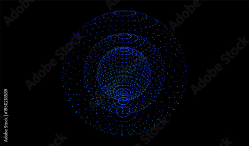 Dot ai global 3d wireframe sphere for abstract design element. Network technology big data background with copy space for digital cyber banner concept. 