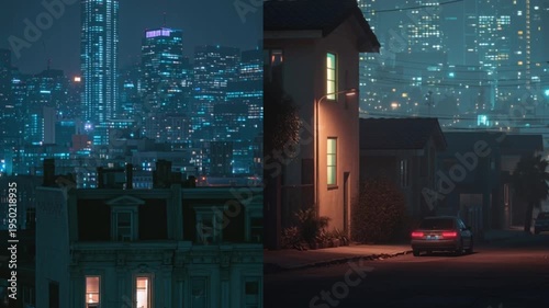 Single Lighted House