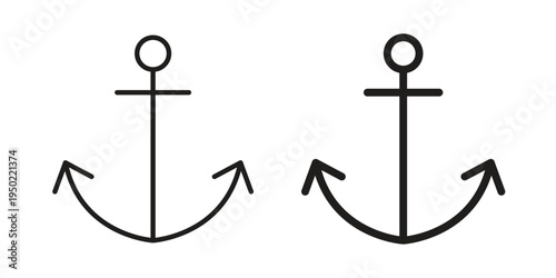 Anchor icon line vector illustration in solid color design
