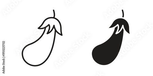 Aubergine icon line vector illustration in solid color design