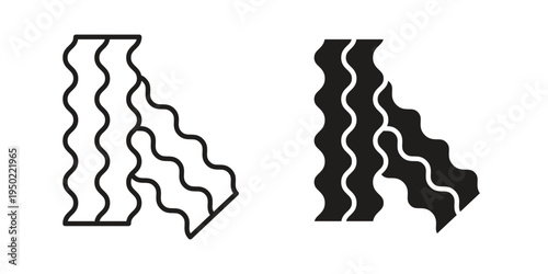 Bacon icon line vector illustration in solid color design