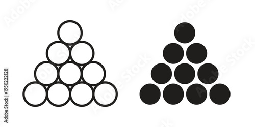 Ball pile icon line vector illustration in solid color design