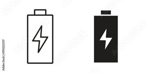 Battery icon line vector illustration in solid color design