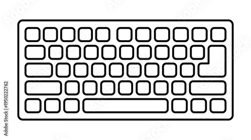 Prompt: Compact keyboard layout without numeric keypad for ergonomic design.