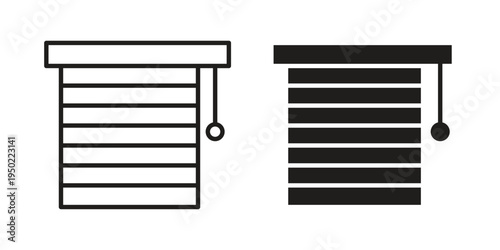 Blinds icon line vector illustration in solid color design