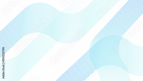 Abstract pattern of flowing blue lines on white background