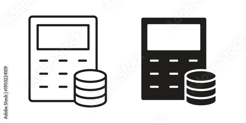 Budget icon line vector illustration in solid color design