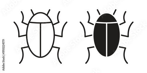 Bugs icon line vector illustration in solid color design