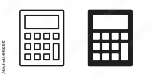 Calculator icon line vector illustration in solid color design