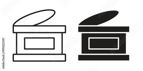 Canned food icon line vector illustration in solid color design