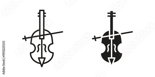 Cello icon line vector illustration in solid color design