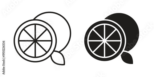 Citrus icon line vector illustration in solid color design