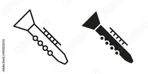 Clarinet icon line vector illustration in solid color design