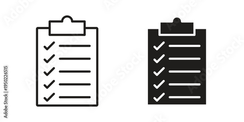 Clipboard icon line vector illustration in solid color design