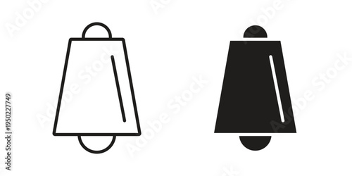 Cowbell icon line vector illustration in solid color design