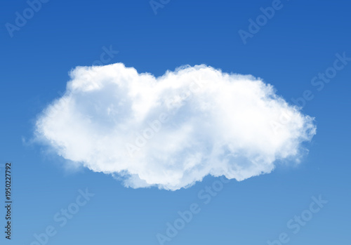 Single cloud in the deep blue gradient sky