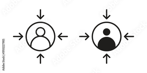 Customer centricity icon line vector illustration in solid color design