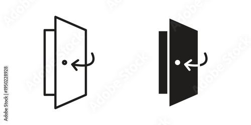 Door closed icon line vector illustration in solid color design