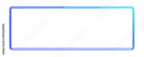 Soft glowing neon rectangle in blue gradient. PNG design creates a sense of depth and dynamic energy. Great for futuristic tech backgrounds and digital banners.
