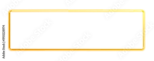 Neon rectangle with yellow gradient glow. Transparent PNG highlights luminous edges and smooth digital illumination. Perfect for UI components and modern designs.