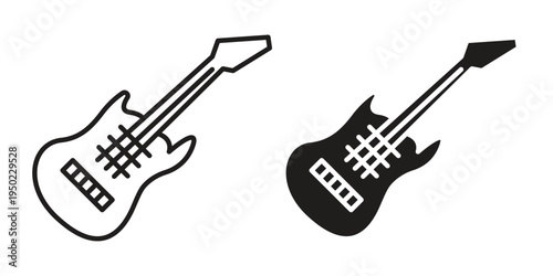 Electric Guitar icon line vector illustration in solid color design