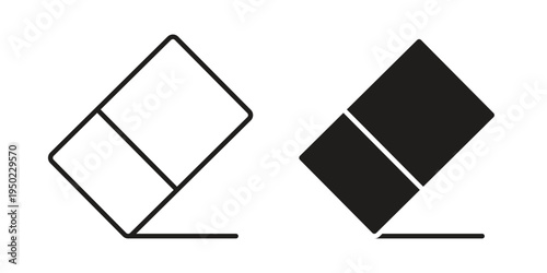 Eraser icon line vector illustration in solid color design