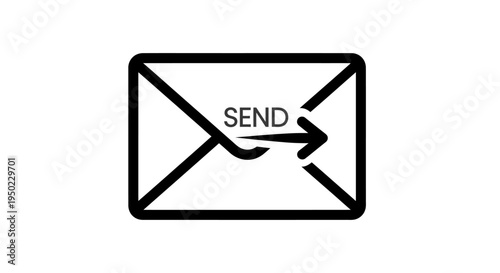 A glossy 3d vector illustration of an e mail icon and envelope symbol on a black button for business web communication and internet contact address sign