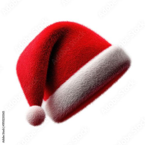 Festive santa hat display flat lay shot cheerful vibe holiday concept