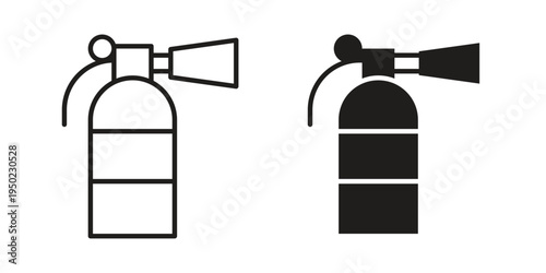 Fire extinguisher icon line vector illustration in solid color design