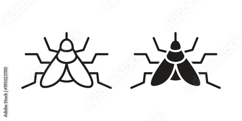 Fly insect icon line vector illustration in solid color design