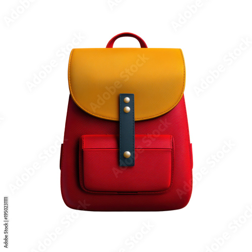 Colorful backpack icon flat design minimalist style digital art