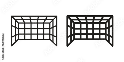 Goal net icon line vector illustration in solid color design