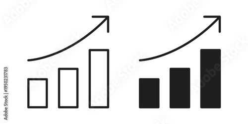Growth icon line vector illustration in solid color design