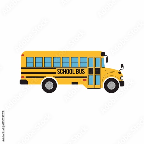 Yellow school bus illustration for back-to-school and education themes