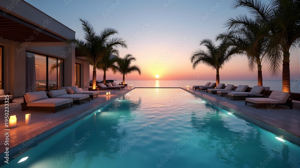 Fototapeta premium Luxury resort with villa and pool