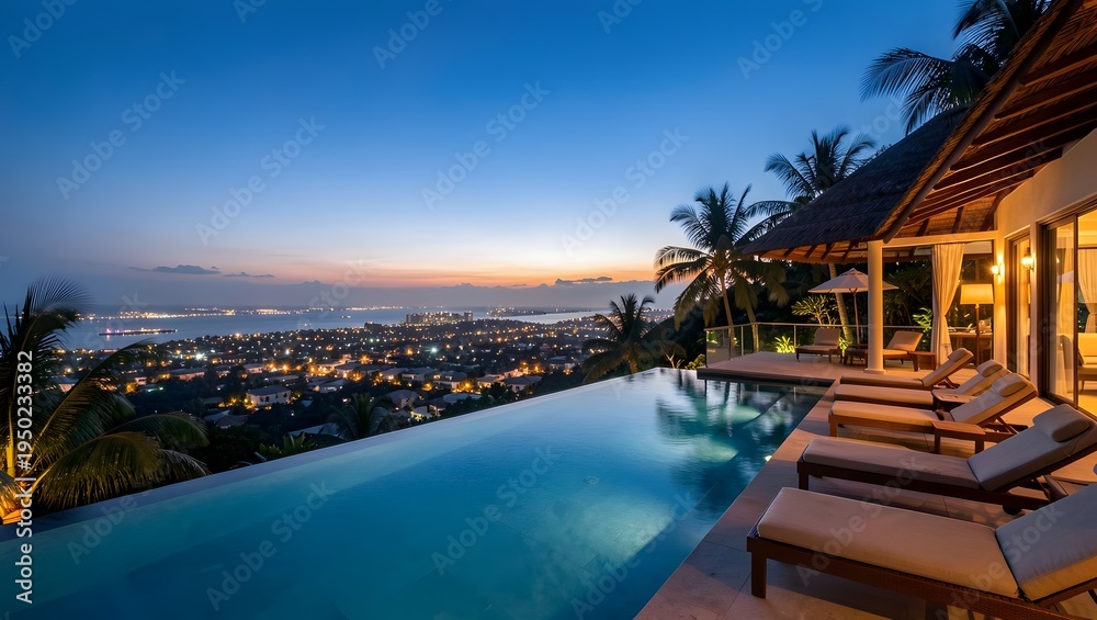 Fototapeta premium Luxury resort with villa and pool