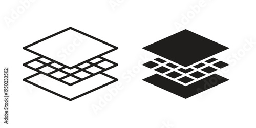 Land layers icon line vector illustration in solid color design