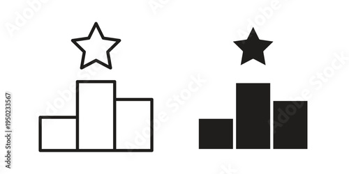 Leaderboard icon line vector illustration in solid color design