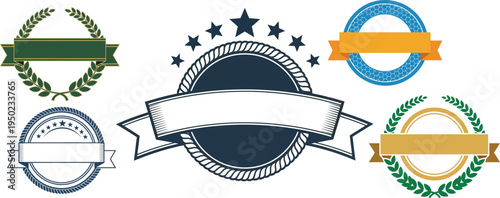 Decorative Badge Emblems for Certificates and Branding
