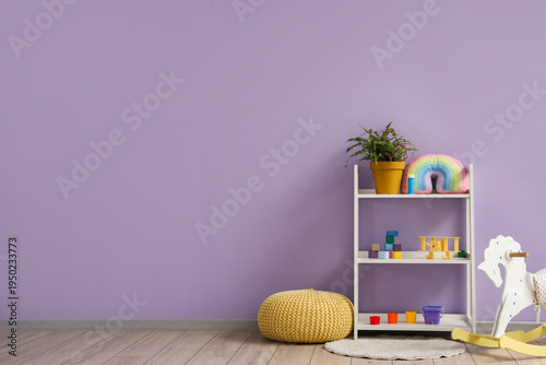 Pastel purple nursery inter...
