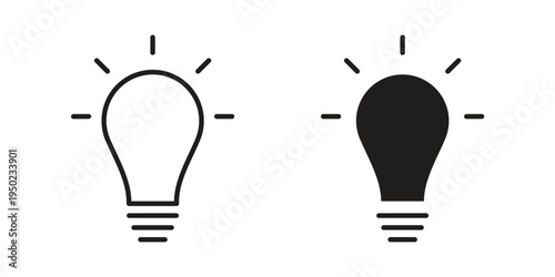 Lightbulb icon line vector illustration in solid color design