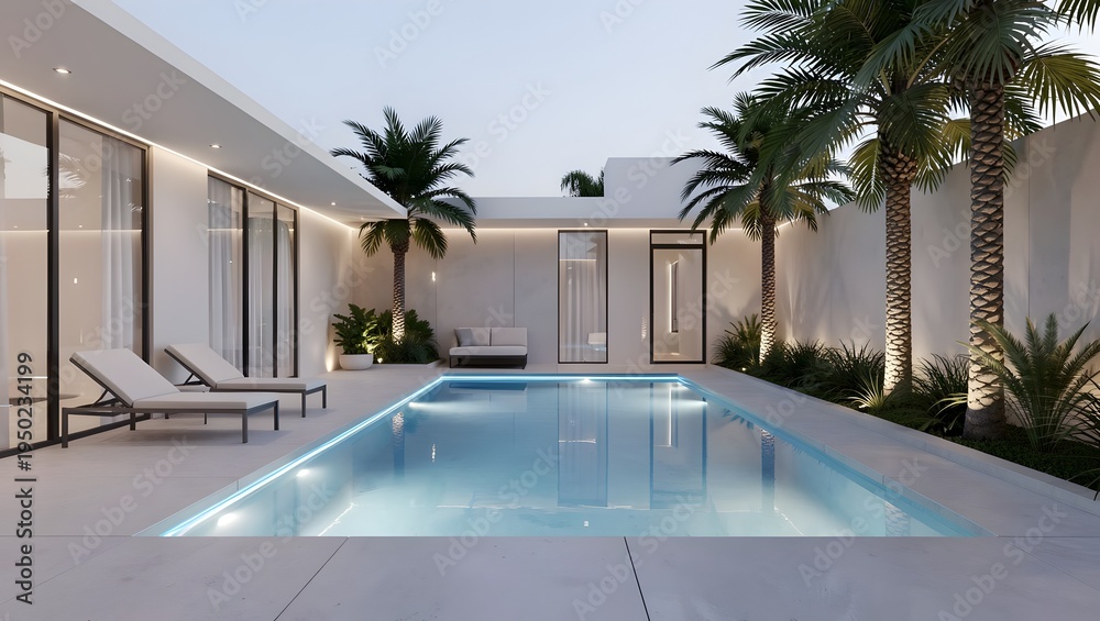 Fototapeta premium Luxury resort with villa and pool