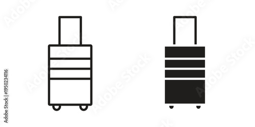 Luggage icon line vector illustration in solid color design