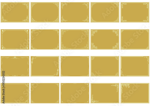 ゴールドのアンティーク装飾フレームセット